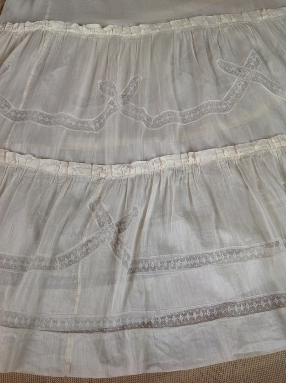 antique silk cotton and lace skirt  MEDIUM - image 1