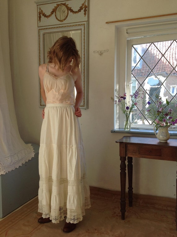 Antique Petticoat With Crochet Lace 1910s - Etsy