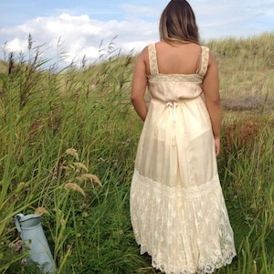 antique peach/gold silk skirt with adjustable waist XXL