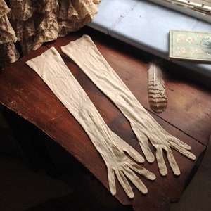 2 pair antique silk opera gloves