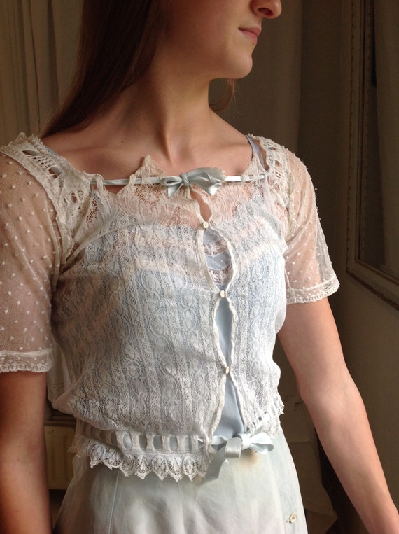 antique chantilly lace top - image 7