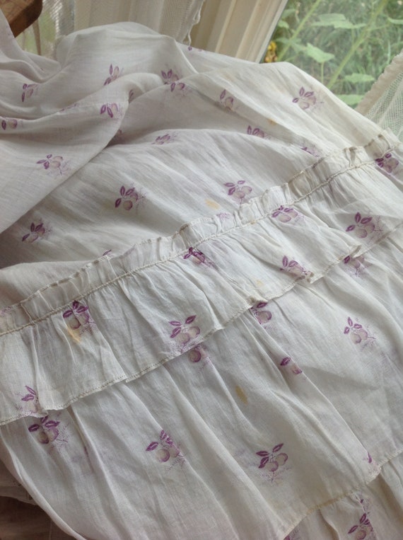 lovely cotton print day dress, 3PC victorian bust… - image 8