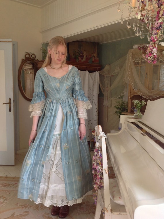 Authentique robe ancienne en brocart de soie des annees 1800 Etsy France