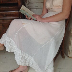 antique muslin cotton petticoat skirt 1920s zdjęcie 5