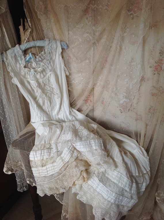 Gladys Postbode Vertolking Mooiste antieke onderjurk slip jurk taille 22 - Etsy België