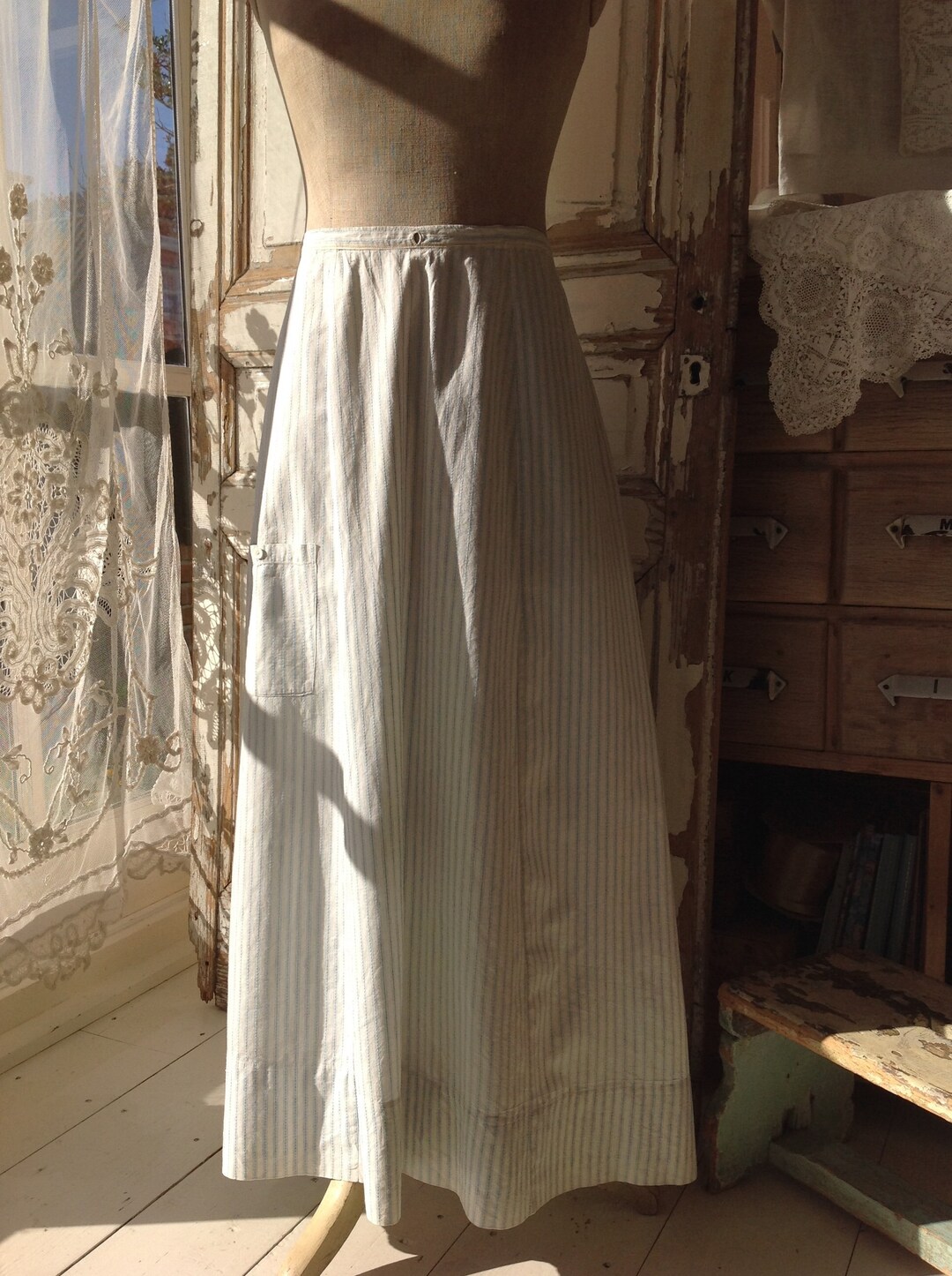 Vintage edge skirt - blue wash01 main image 1