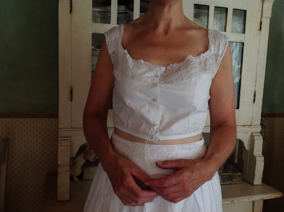 antique edwardian victorian corset cover camisole