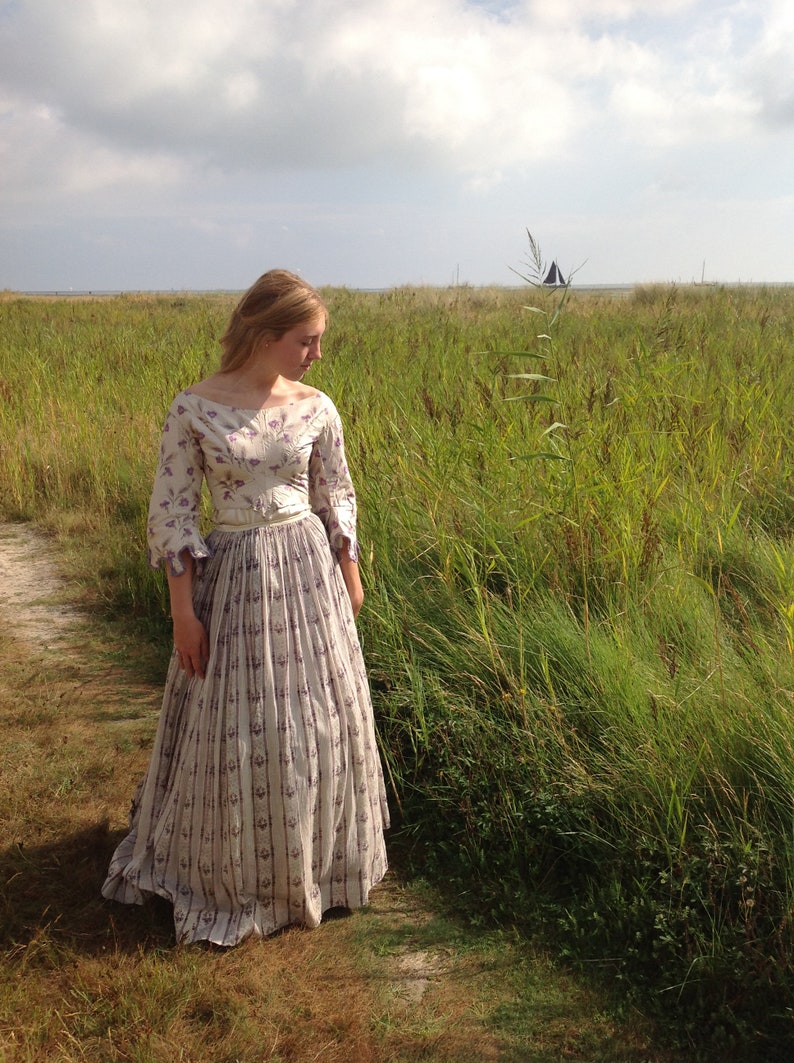 silk ballgown bodice with floral print image 3