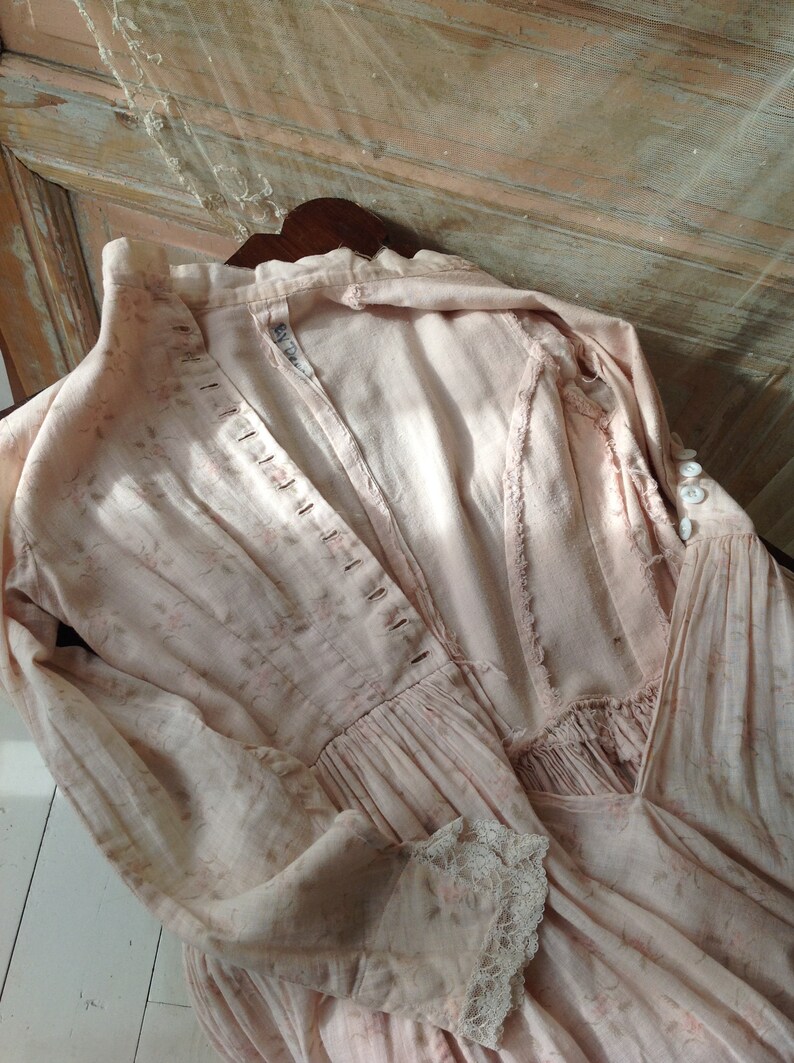 antique cotton print daydress 1890s image 8