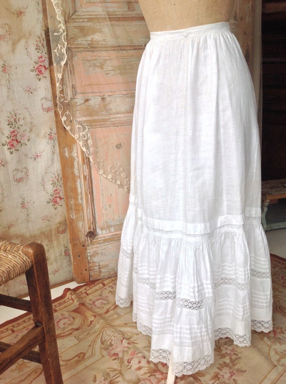 pure linen antique petticoat skirt - image 2