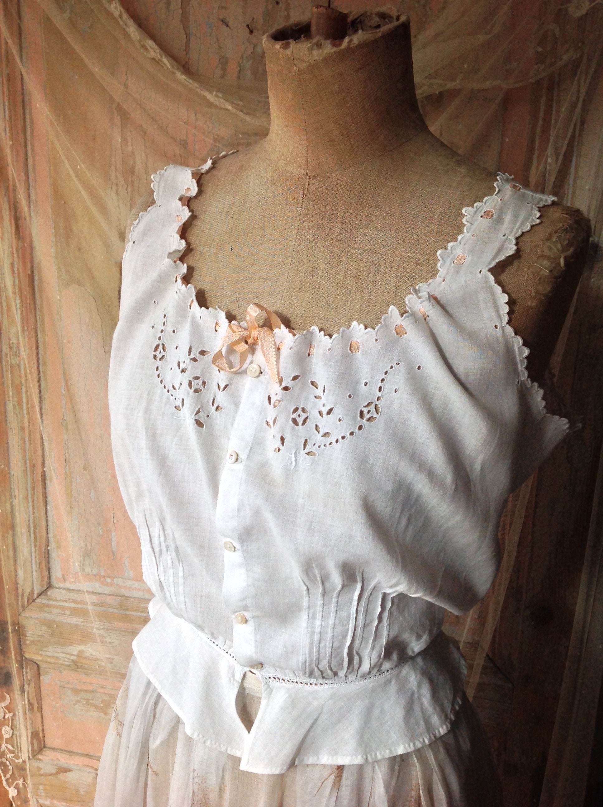 Eyelet Lace Camisole With Silk Ribbon - Etsy