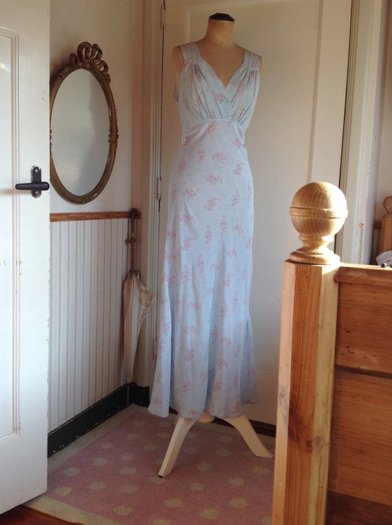 antique floral slip dress 1920s