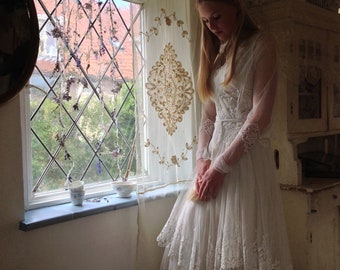 lovely antique tulle wedding dress 1910s
