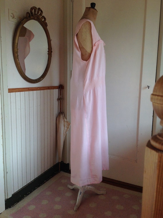 antique edwardian nightgown slip dress 1910s LARGE - image 7