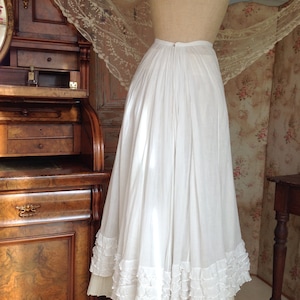 antique muslin cotton petticoat skirt 1920s zdjęcie 6