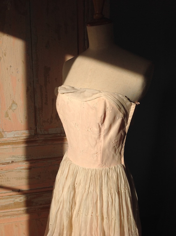 vintage peach party dress 1930s
