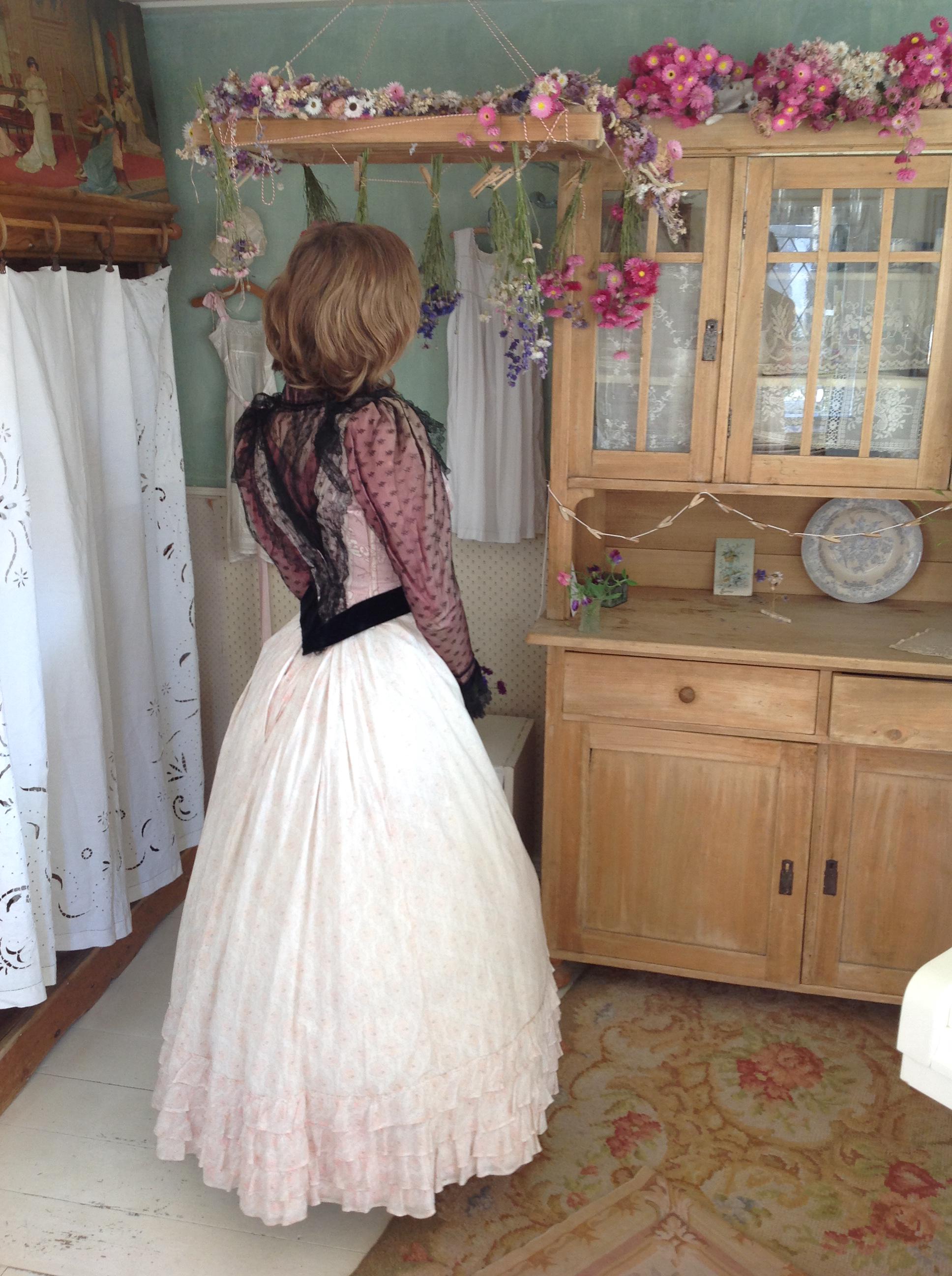 Soft Antique Pink Skirt With Faded Floral Print 1900s - Etsy