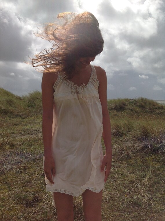 peach silk and lace tedy, night gown, slip dress