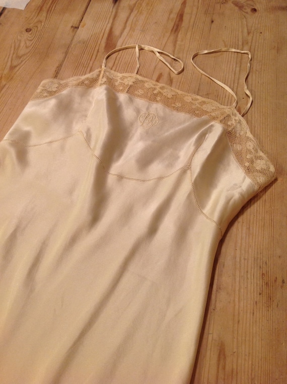 1900s antique silk and lace slip dress