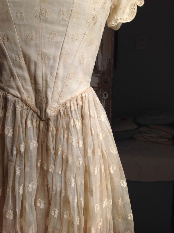 1840s antique wedding dress, antique ballet dress - image 10