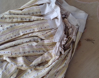 1860s silk skirt with woven floral pattern. Light weight.