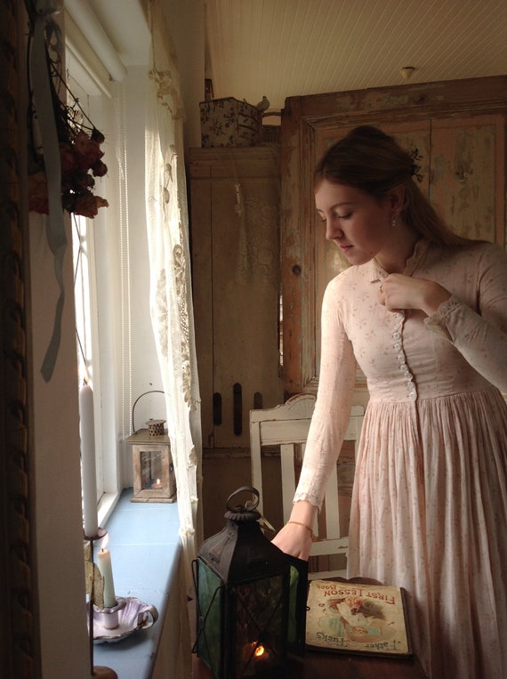 antique cotton print daydress 1890s
