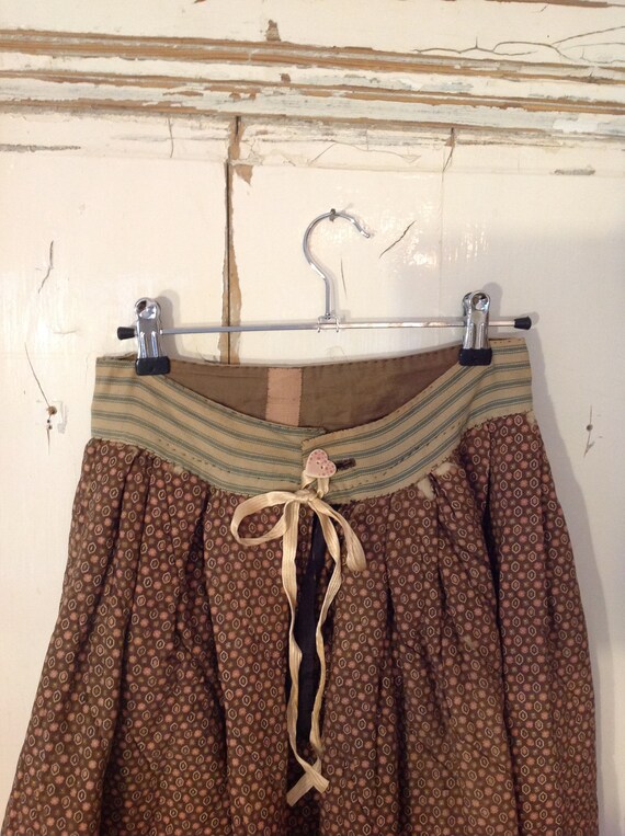 1860s quilt skirt, calico print