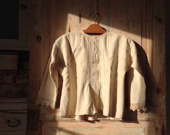 very old linnen shirt waist  rustic farm