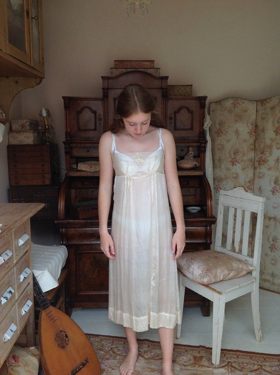 tissue silk slip dress, under dress, 1920s - image 6
