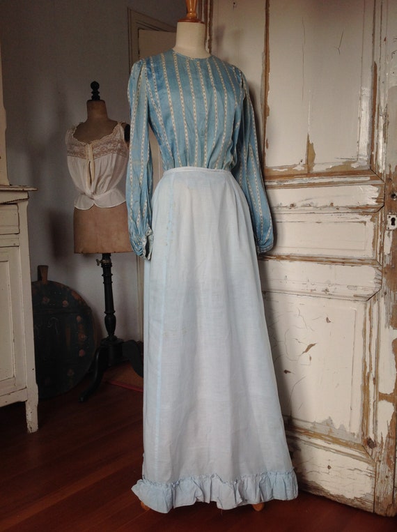 light blue summer skirt, edwardian, victorian - image 2