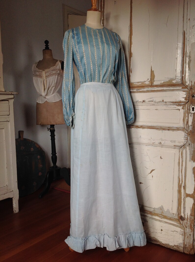 light blue summer skirt, edwardian, victorian image 2