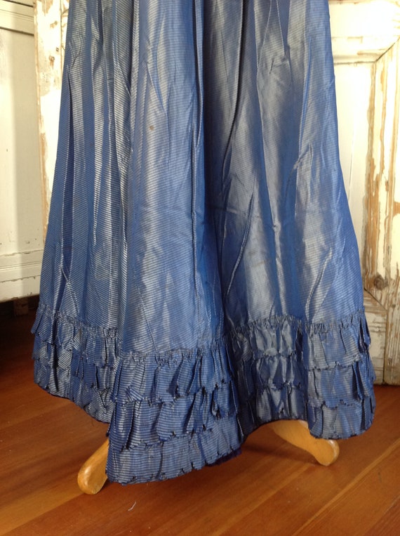 beautiful silk blue skirt, late victorian - image 3