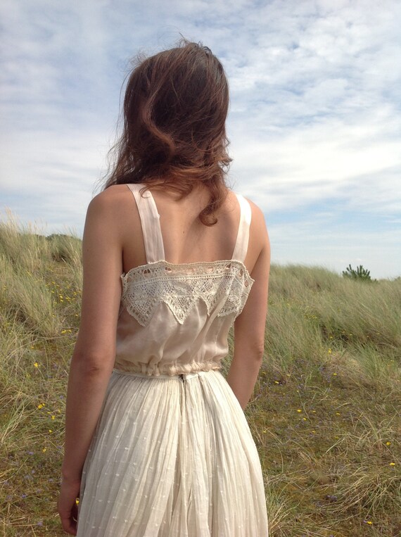nude ,silk and lace camisole, edwardian