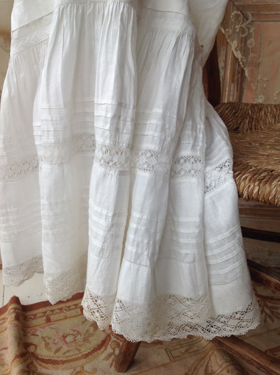 pure linen antique petticoat skirt - image 9