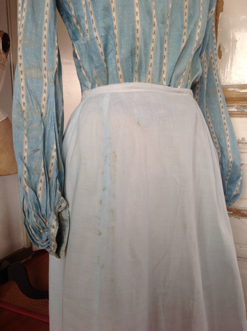 light blue summer skirt, edwardian, victorian image 6