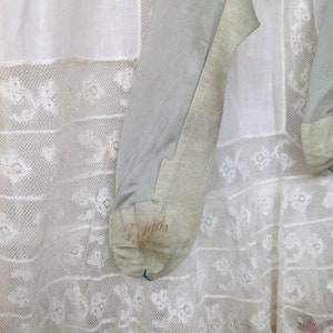 egg blue silk stockings 1890s image 7