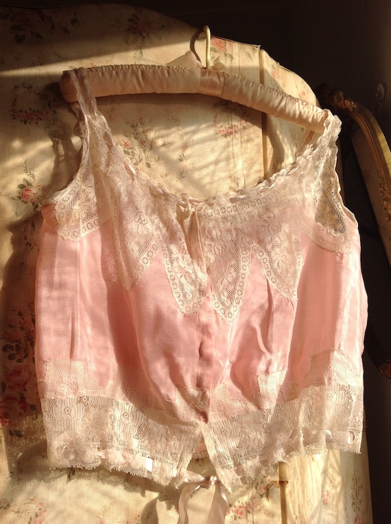 amazing camisole, silk, pink and Chantilly lace - image 2