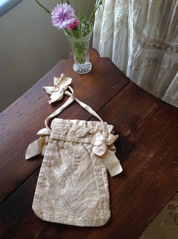 antique lace wedding bag