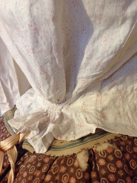 1890s calico print linen blouse victorian period - image 9