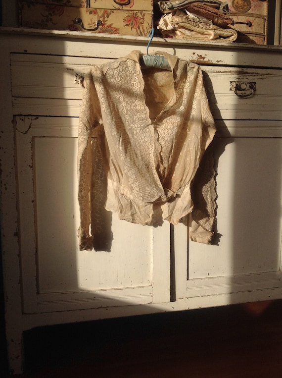 beautiful antique victorian tulle lace blouse 1900