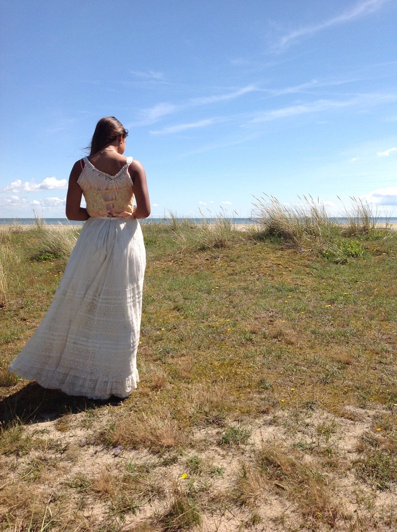 victorian cotton print muslin summer skirt floral skirt