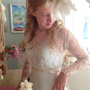 antique tulle lace dress, wedding dress  1900s