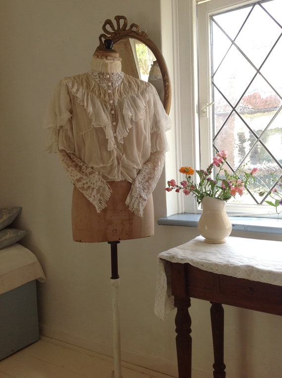 vintage opera bodice , silk, tulle and lace bodice