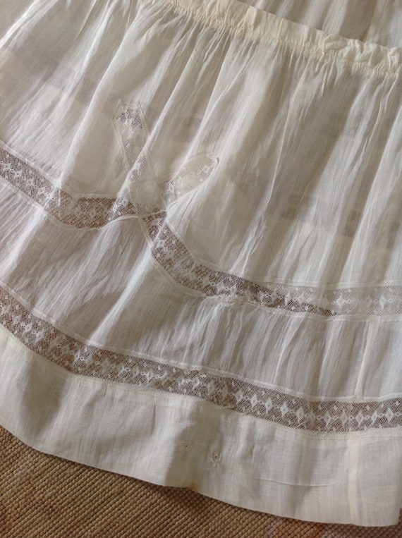 antique silk cotton and lace skirt  MEDIUM - image 10