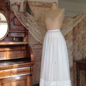 antique muslin cotton petticoat skirt 1920s zdjęcie 9