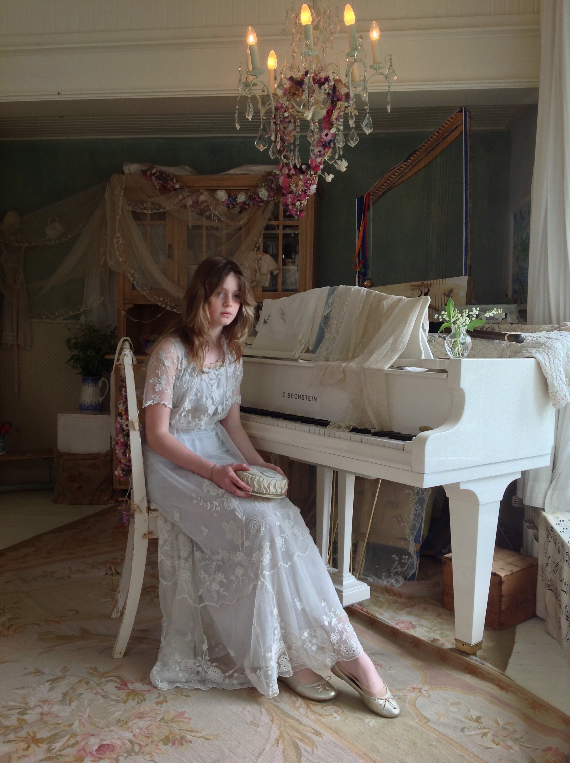 Tambour Lace Dress UK - Main Image