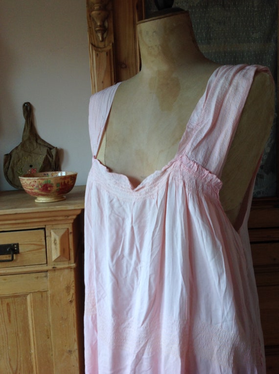 antique edwardian nightgown slip dress 1910s LARGE - image 2