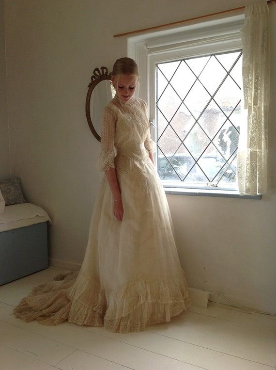 wonderful antique wedding dress 3PC 1890s