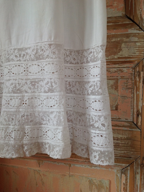 LARGE slip dress, cotton and lace , edwardian