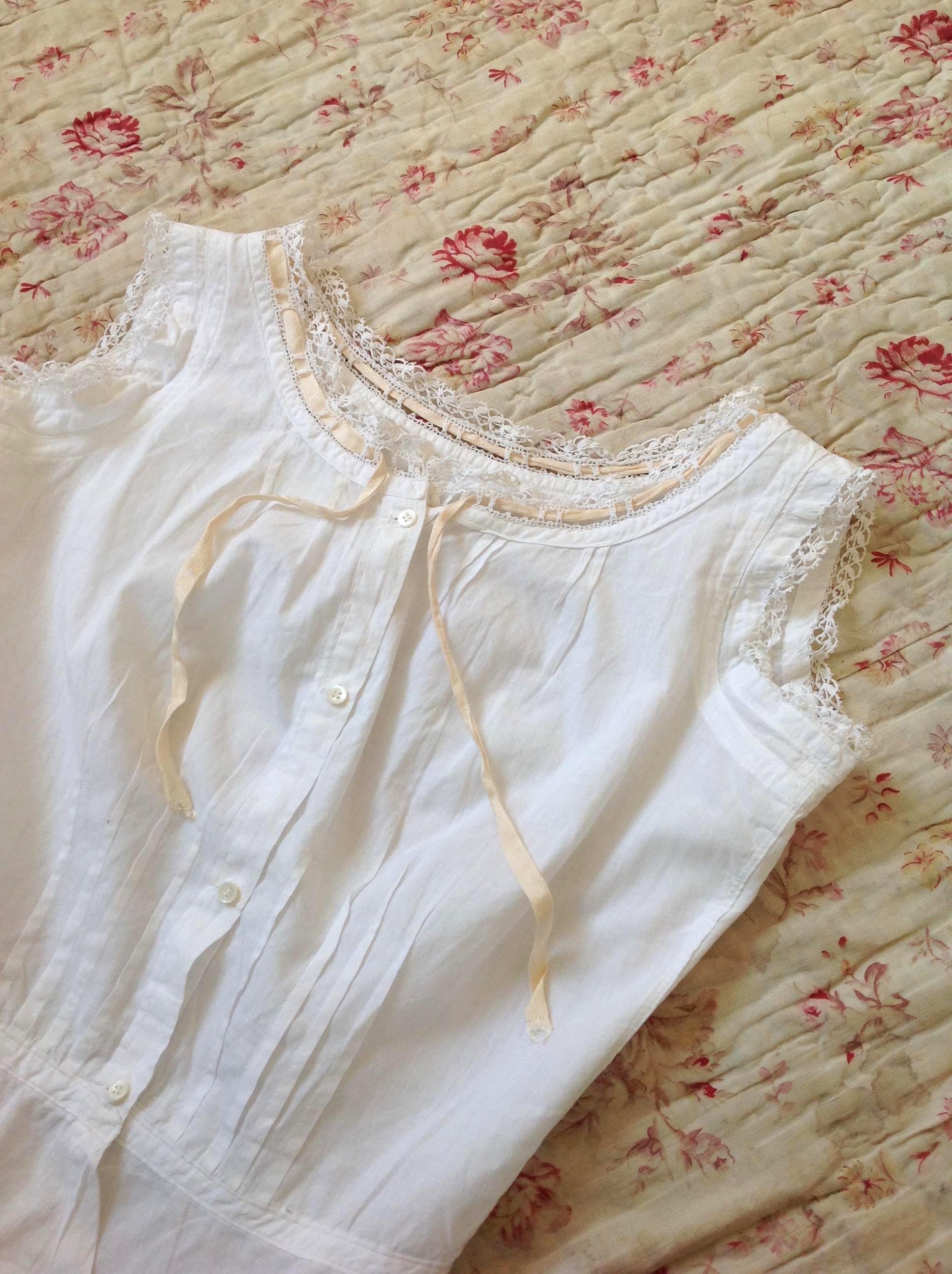 Antique Lace Camisole: 1900s Handmade Cotton Top XXS - Etsy Israel